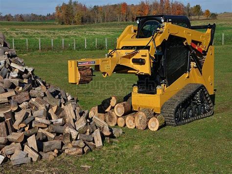 skid steer cutter and splitter|skid steer mounted log splitter.